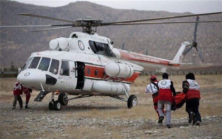 امداد هوایی برای نجات زنی میانسال در کوهستان کاکان