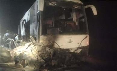 مرگ آتشین راننده شوتی در تصادف با اتوبوس