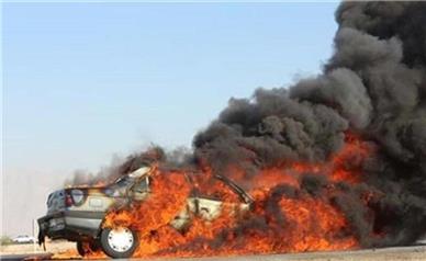 مرگ آتشین قاچاقچی سوخت در تصادف با کامیون